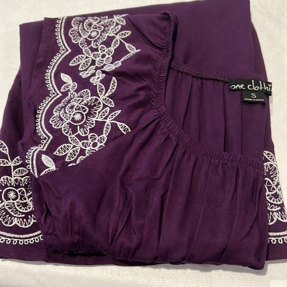 One Clothing Small Dress Purple and White Stitching New Elastic Neck and Waist - Picture 7 of 7